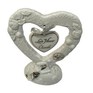 Musical Heart-Shaped Porcelain 25th Anniversary Keepsake Decoration By Enesco